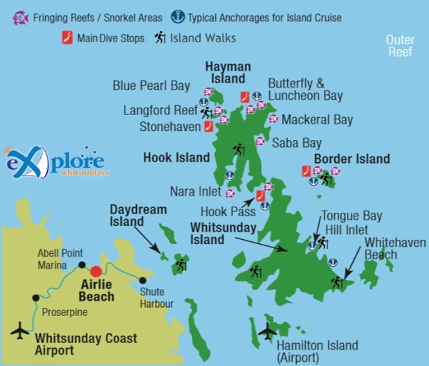 An interactive whitsunday islands map showing the places you can anchor on a bareboat charter. Exploring Airlie Beach And The Whitsundays Tripfarm